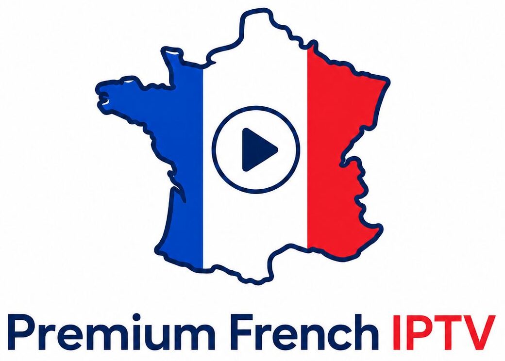 Logo Premium French IPTV avec la carte de la France et une icône de streaming, représentant un service IPTV premium destiné aux utilisateurs en France en 2026.